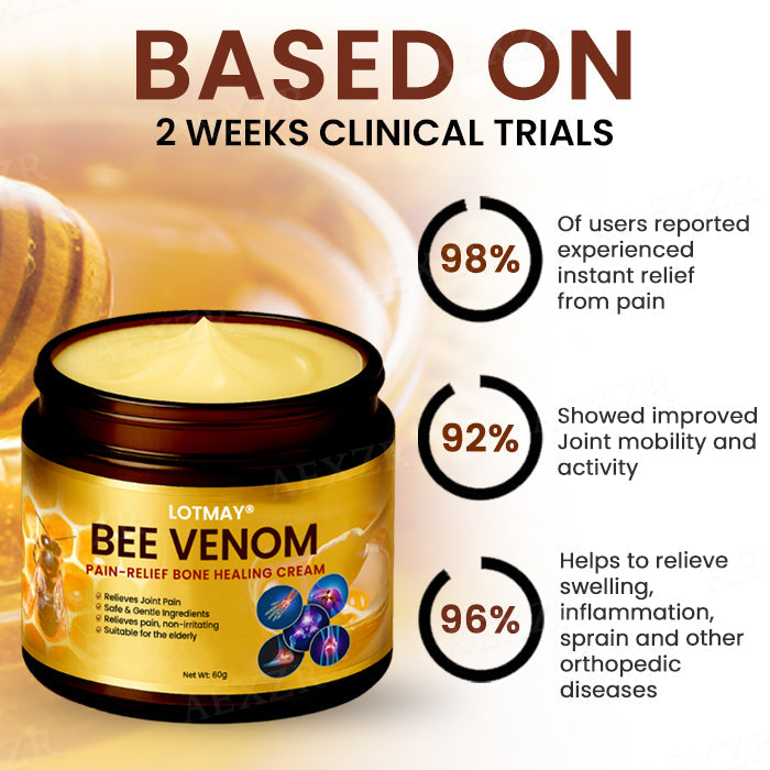 🔥LOWEST PRICE !!! - 50% OFF🌿 LOTMAY® Bee Venom Pain-Relief Bone Healing Cream (5𝟘% 𝕆𝔽𝔽 𝗘𝗡𝗗𝗦 𝗜𝗡 𝟭𝟬 𝗠𝗜𝗡𝗨𝗧𝗘𝗦)