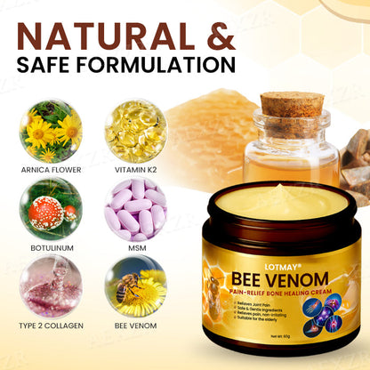 🔥LOWEST PRICE !!! - 50% OFF🌿 LOTMAY® Bee Venom Pain-Relief Bone Healing Cream (5𝟘% 𝕆𝔽𝔽 𝗘𝗡𝗗𝗦 𝗜𝗡 𝟭𝟬 𝗠𝗜𝗡𝗨𝗧𝗘𝗦)